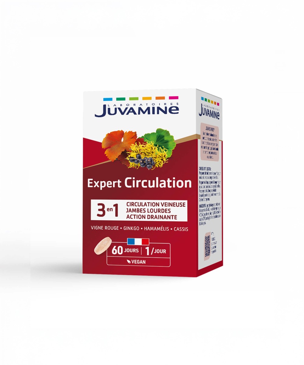 Expert Circulation 3-en-1 - Jambes Lourdes et Action Drainante 60 comprimés | Juvamine