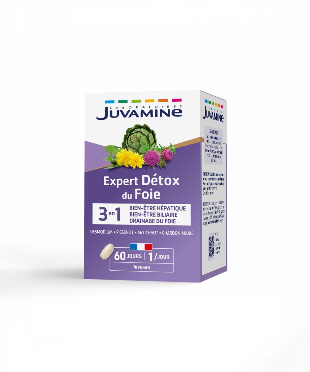 Expert Détox du Foie 3-en-1 - Bien-être Hépatique et Biliaire 60 comprimés | Juvamine