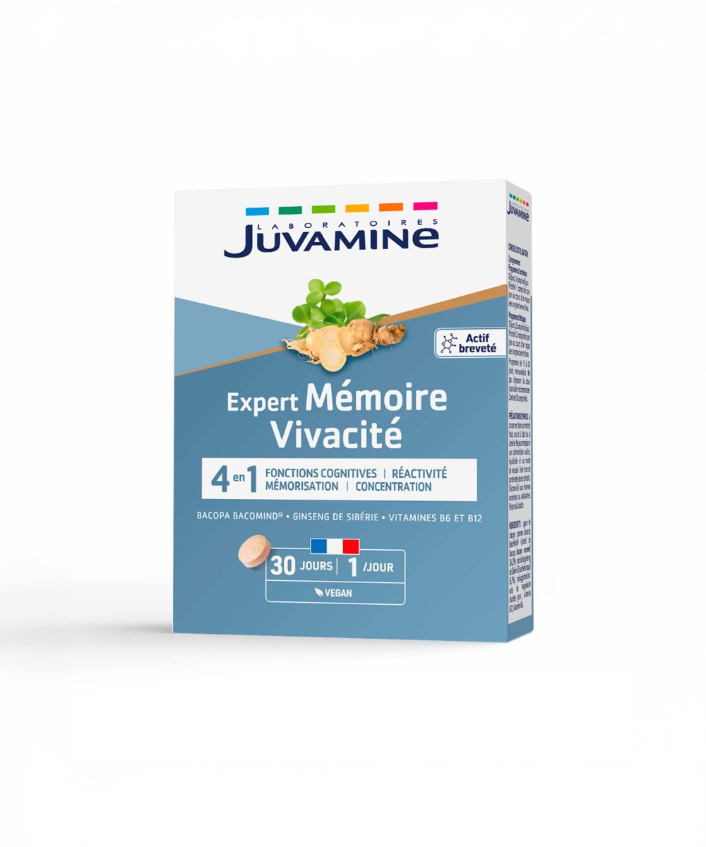 Expert Mémoire Vivacité 4-en-1 - Cognition 30 comprimés | Juvamine