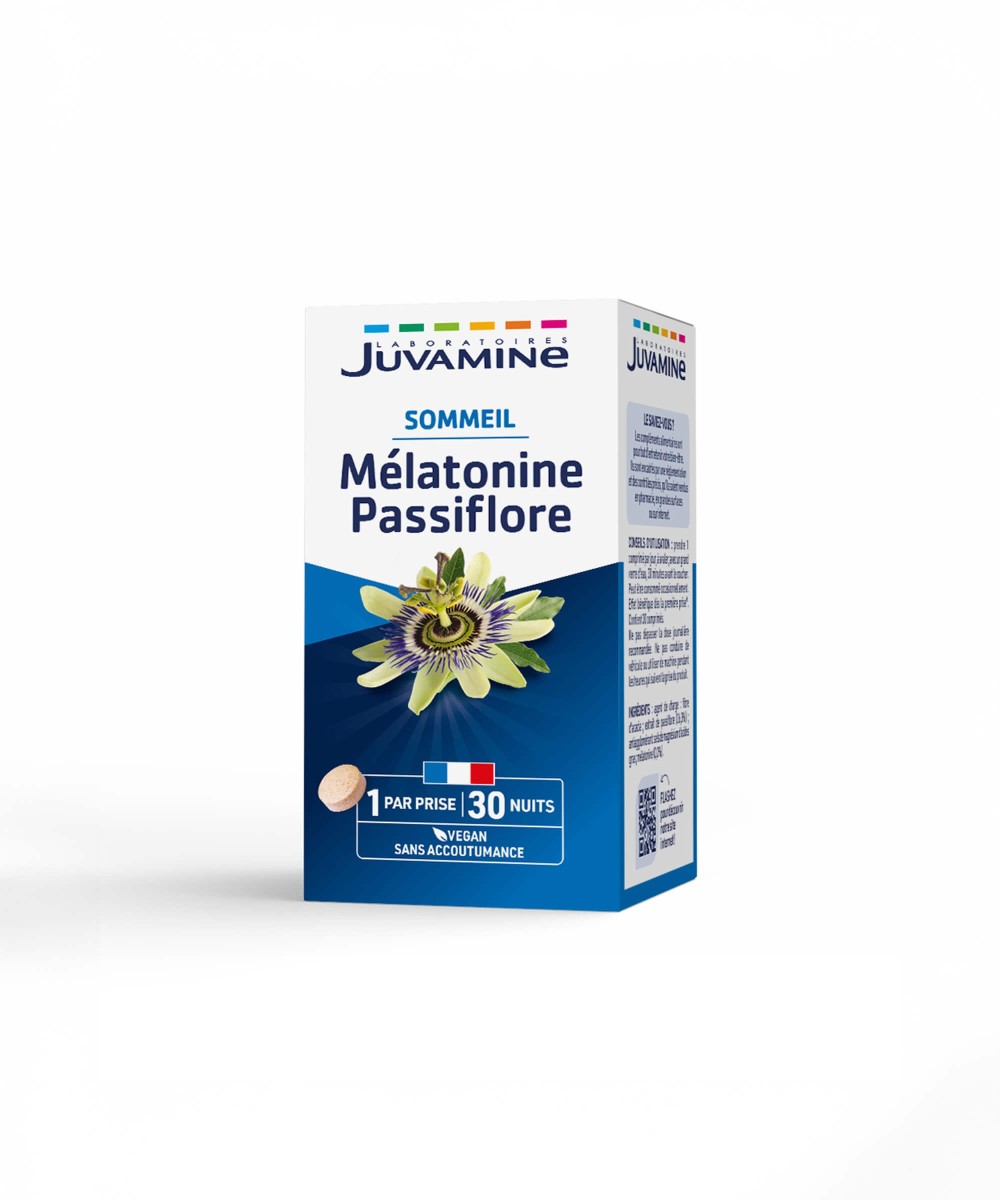 Mélatonine Passiflore - Sommeil 30 comprimés | Juvamine