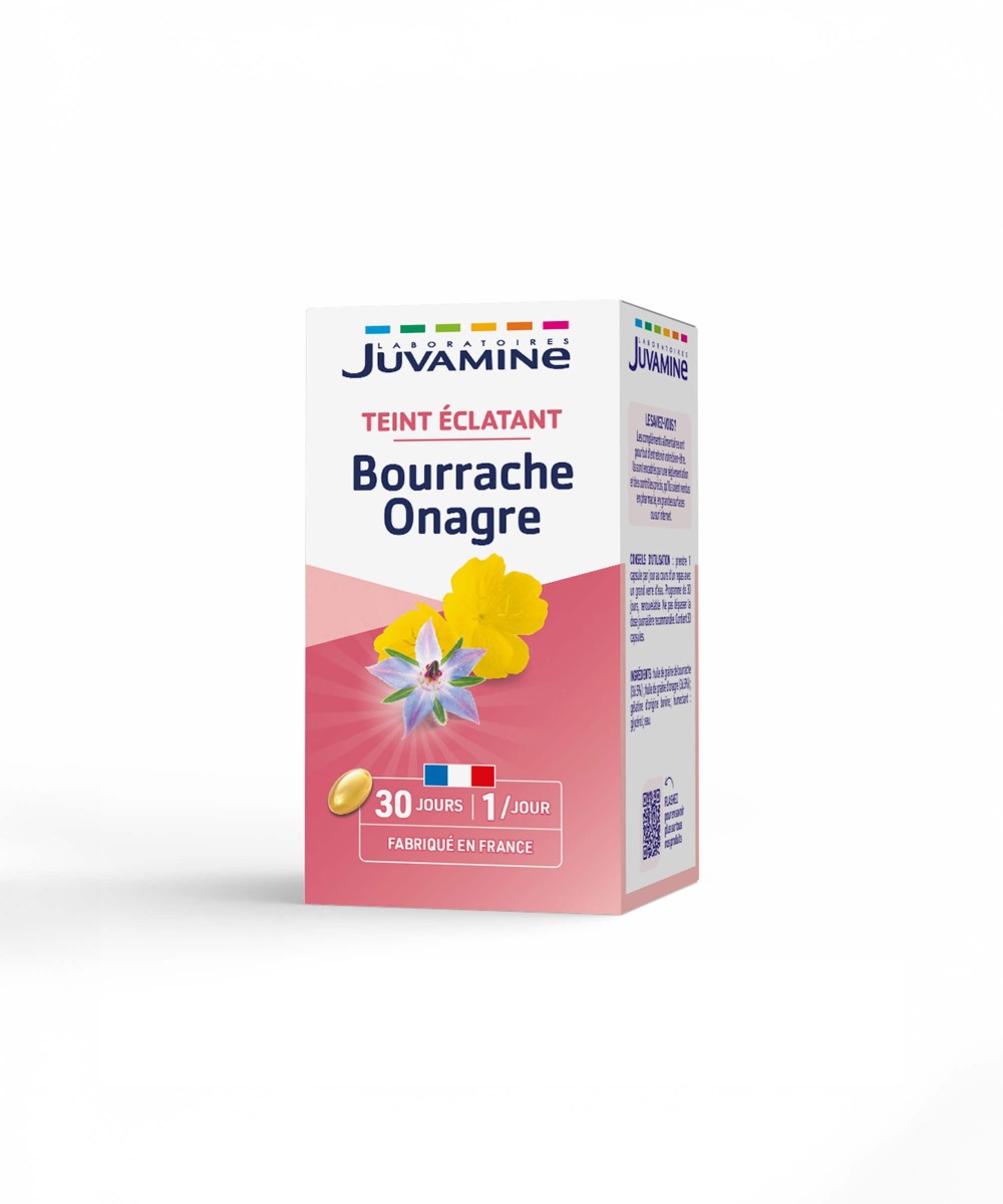 Bourrache Onagre - Teint éclatant 30 capsules | Juvamine