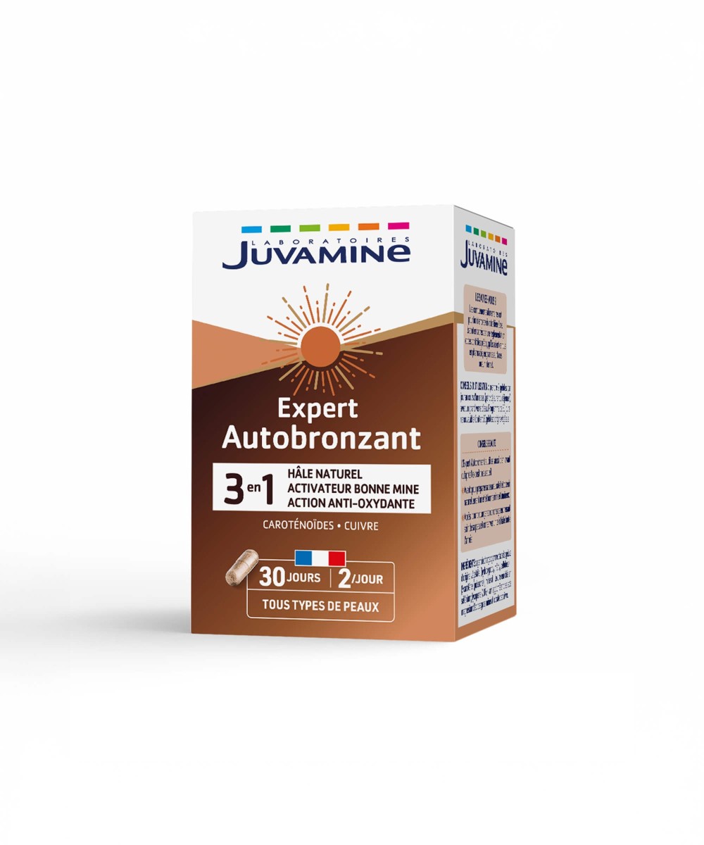 EXPERT AUTOBRONZANT -  Hâle naturel - activateur bonne mine - action antioxydante - 60 gélules | Juvamine