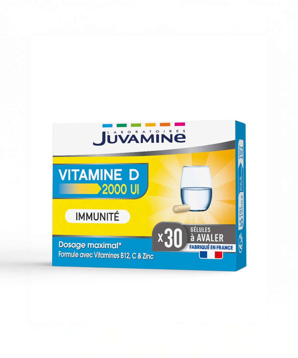 Vitamine D 2000 UI - Immunité 30 gélules à avaler | Juvamine