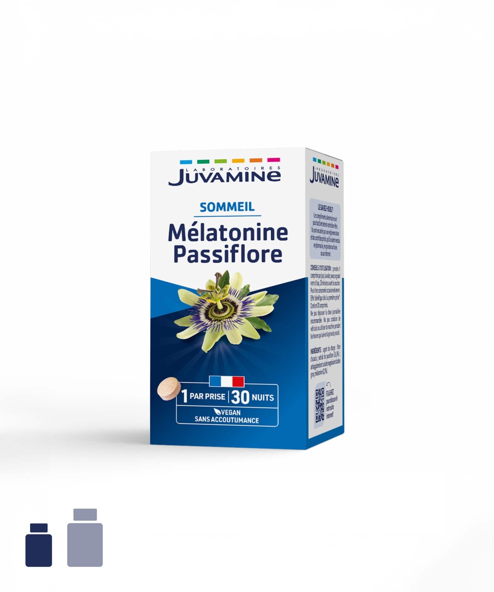 Mélatonine Passiflore - Sommeil 30 comprimés | Juvamine