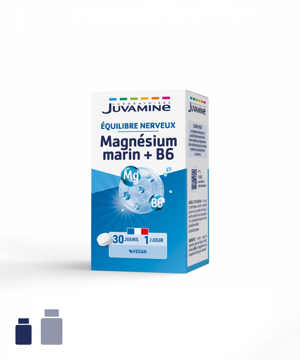 Magnésium Marin + Vitamine B6 - Équilibre - Comprimés | Juvamine
