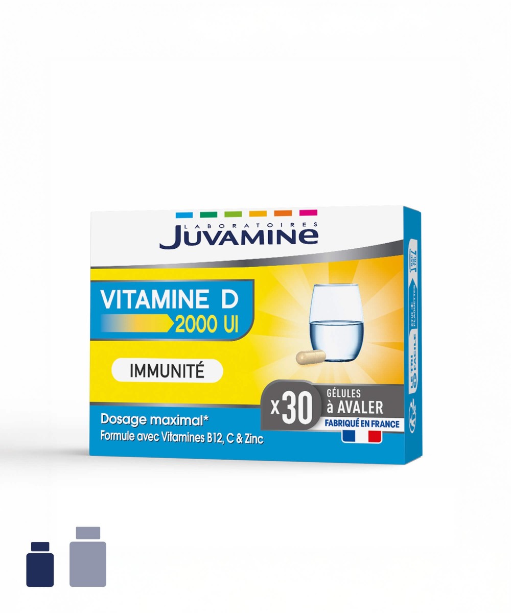 Vitamine D 2000 UI - Immunité - Gélules | Juvamine