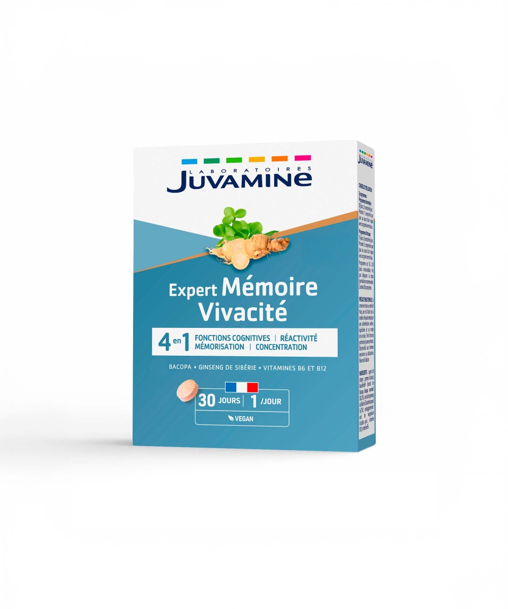 Expert Mémoire Vivacité 4-en-1 - Cognition 30 comprimés | Juvamine