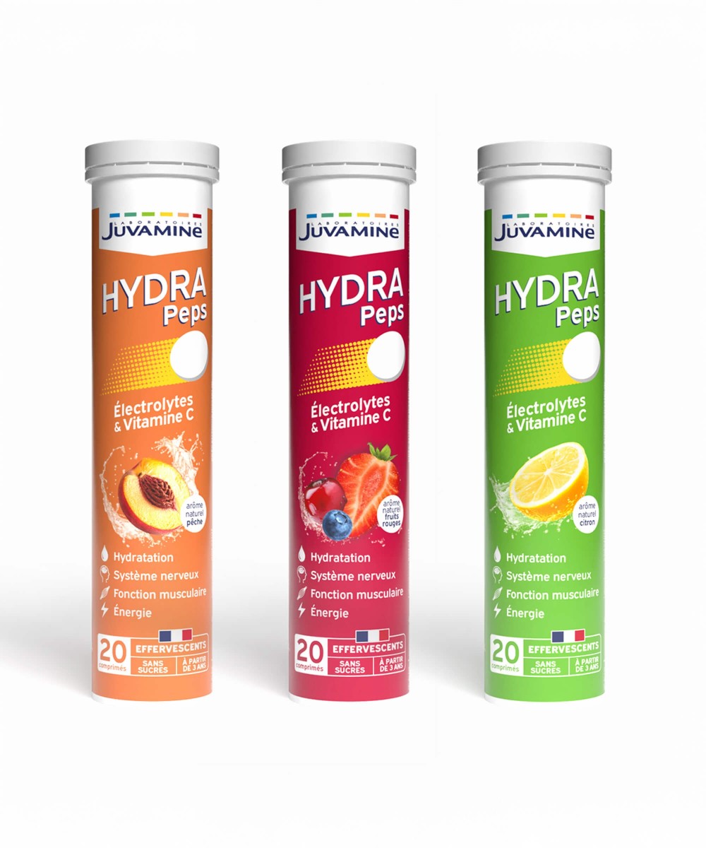 Hydra Peps - Optimisez votre hydratation - 20 comprimés effervescents | Juvamine